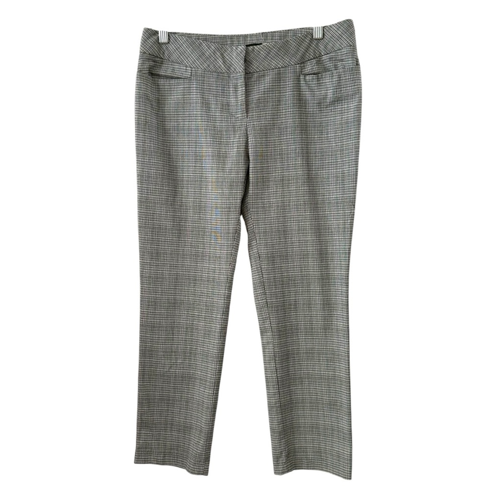 LUX Plaid Cropped Pants Gray Black White Check Pattern Size 6